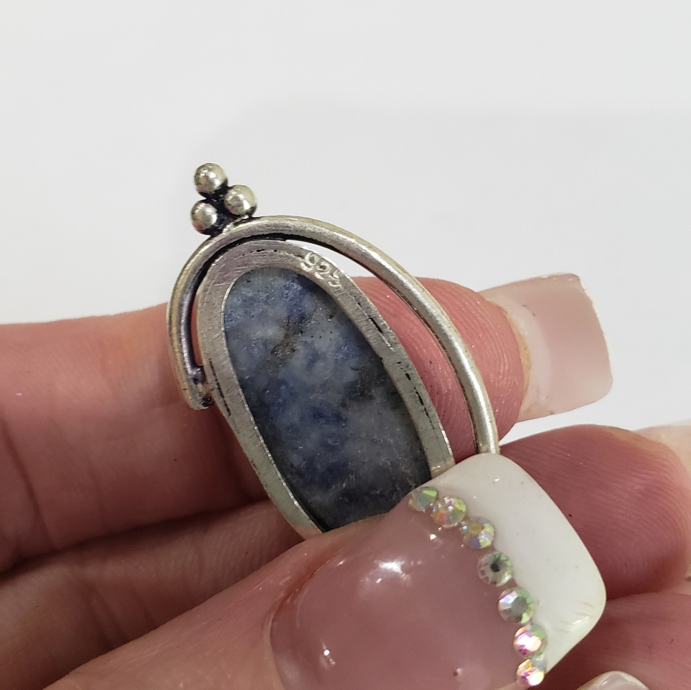 Handmade Sodalite 925 Silver Earrings - Picture 8 of 11
